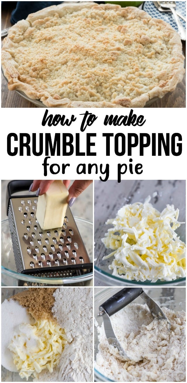 collage of how to make crumble topping photos