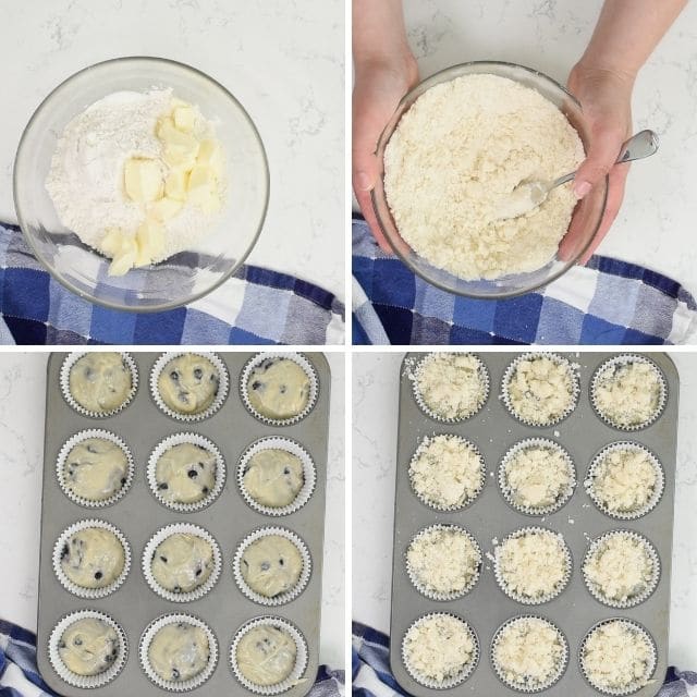 How to make the best blueberry muffins collage photo