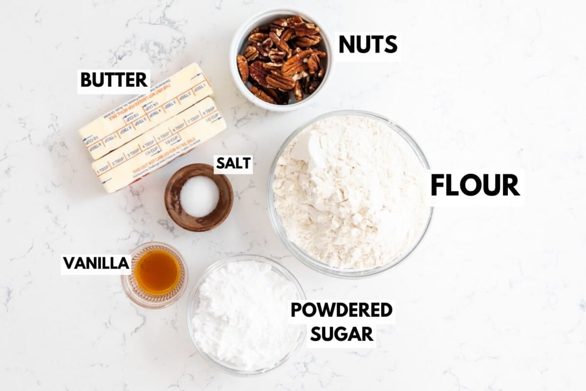 ingredients in snowball cookies