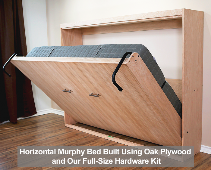 horizontal murphy bed built using oak from home depot