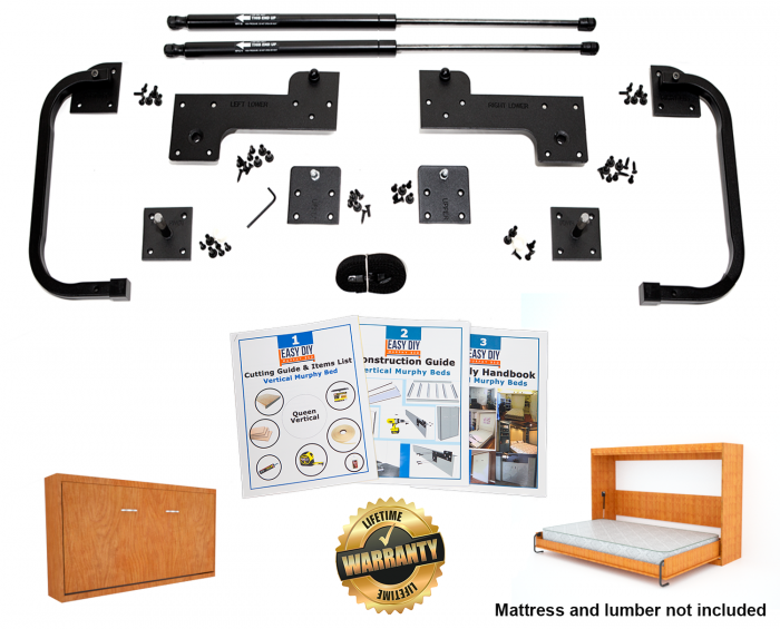 wall bed hardware mechanism with visual guides