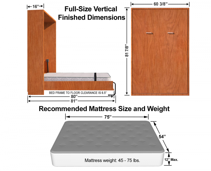 queen-size--sideways-Murphy-bed-dimensions