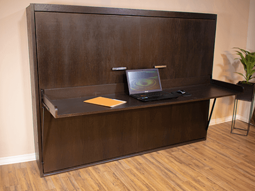 horizontal cabinet Murphy bed with desk attached