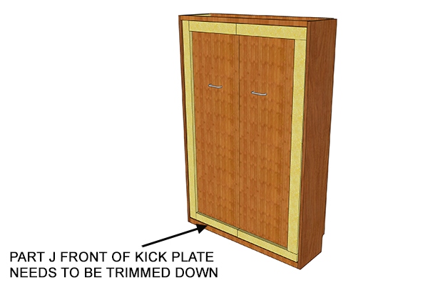 kick plate adjustment on murphy bed