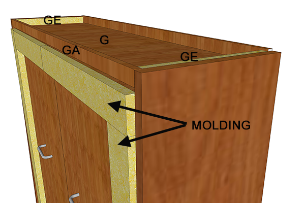 murphy bed with molding at top 