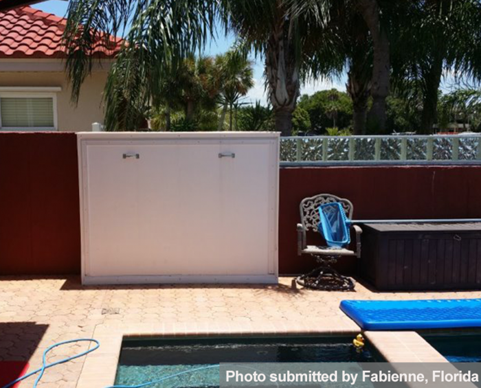 murphy bed outdoor in pool area florida usa