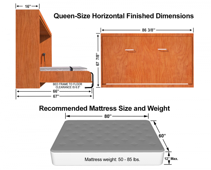 queen-size-sideways-Murphy-bed-dimensions